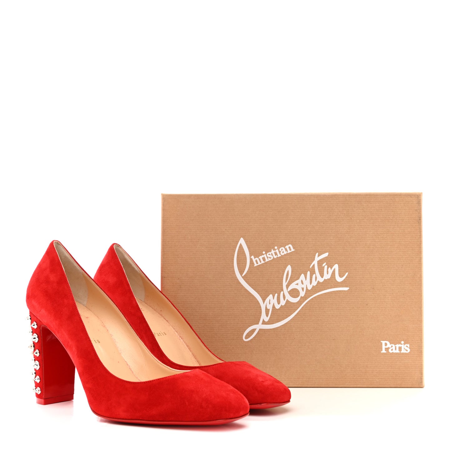 Veau Velours Donna Stud Spikes 85 Pumps 41 Loubi