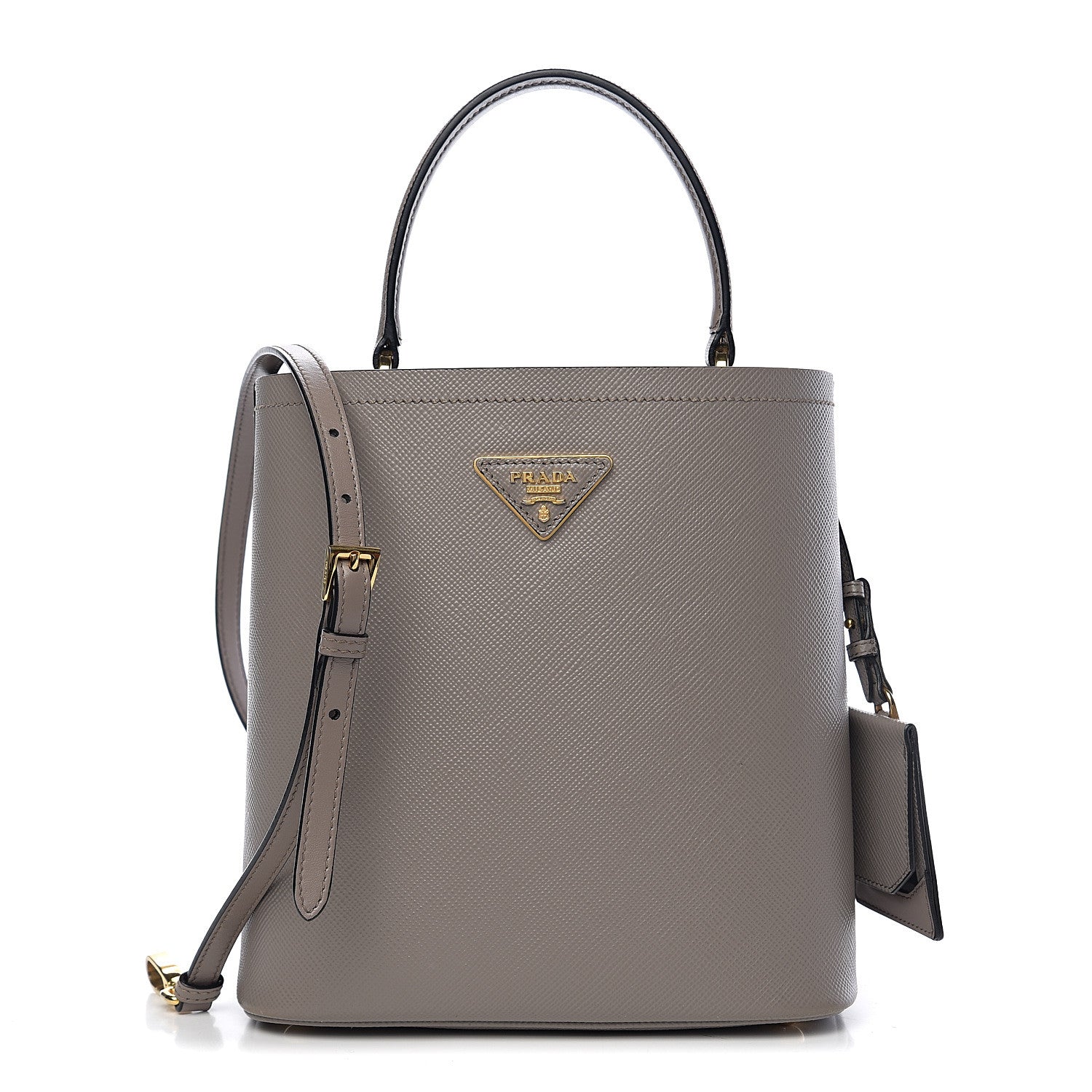 Prada Saffiano Cuir Medium Panier Bucket Bag Argilla Black 1 of 8