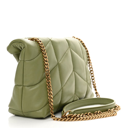 Saint Laurent Lambskin Quilted Toy Loulou Puffer Monogram Chain Satchel Light Pistache 3 of 12