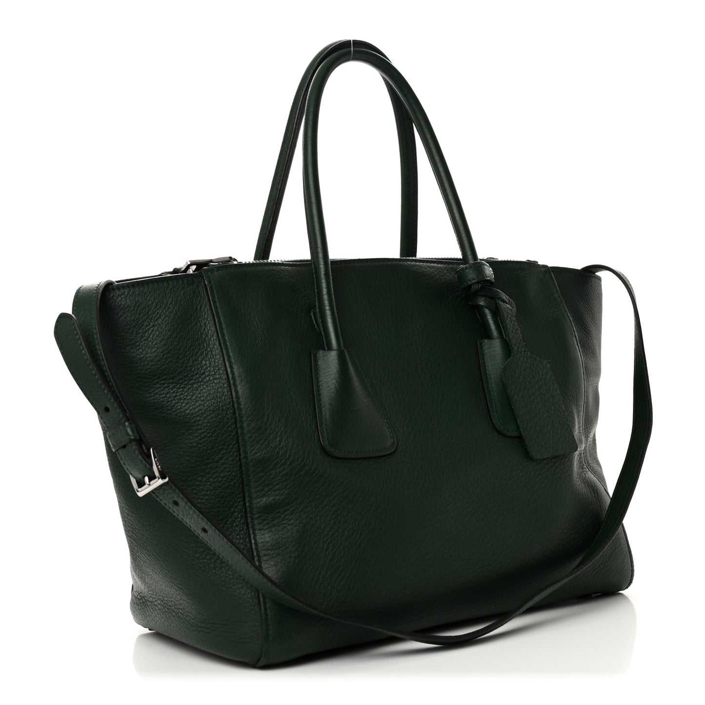Cervo Deerskin Twin Pocket Tote Green