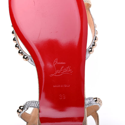 Christian Louboutin Specchio Vintage Galeria Flat Sandals 39 Platine Light Gold 9 of 11