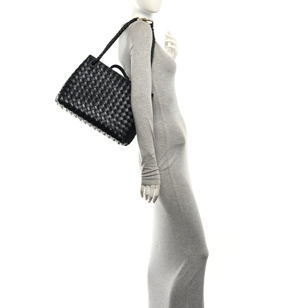 Bottega Veneta Nappa Intrecciato Medium Andiamo Shoulder Bag Black 2 of 10