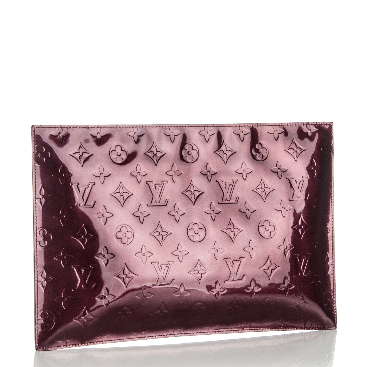 Louis Vuitton Vernis Pershing Square Clutch GM Rouge Fauviste 3 of 6