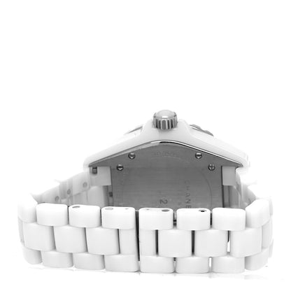 Chanel Stainless Steel Ceramic Diamond 38mm J12 Automatic Watch White 3 of 4