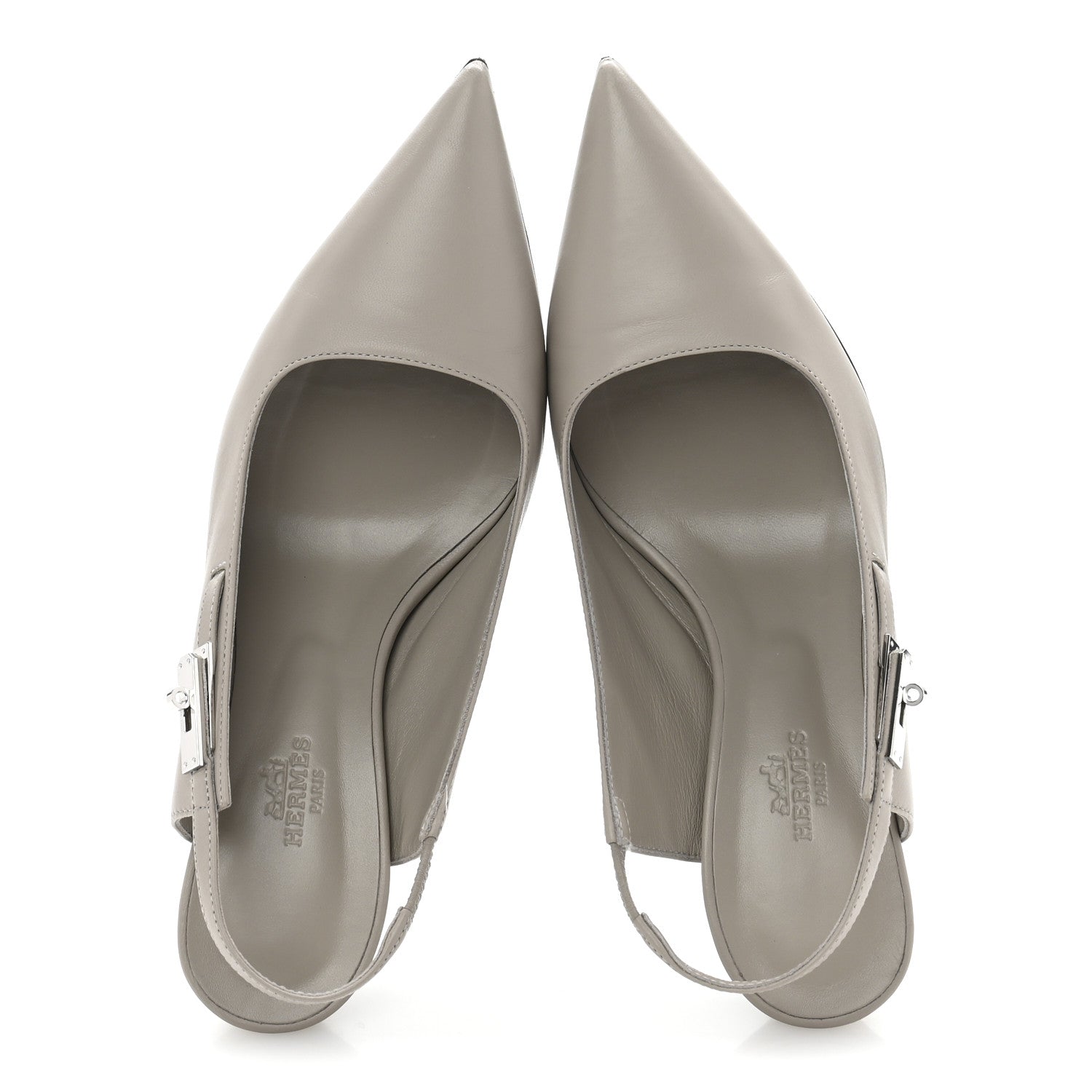 Hermes Nappa Lover 80 Slingback Pumps 36 Beige Galet 2 of 10