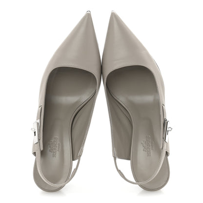 Hermes Nappa Lover 80 Slingback Pumps 36 Beige Galet 2 of 10