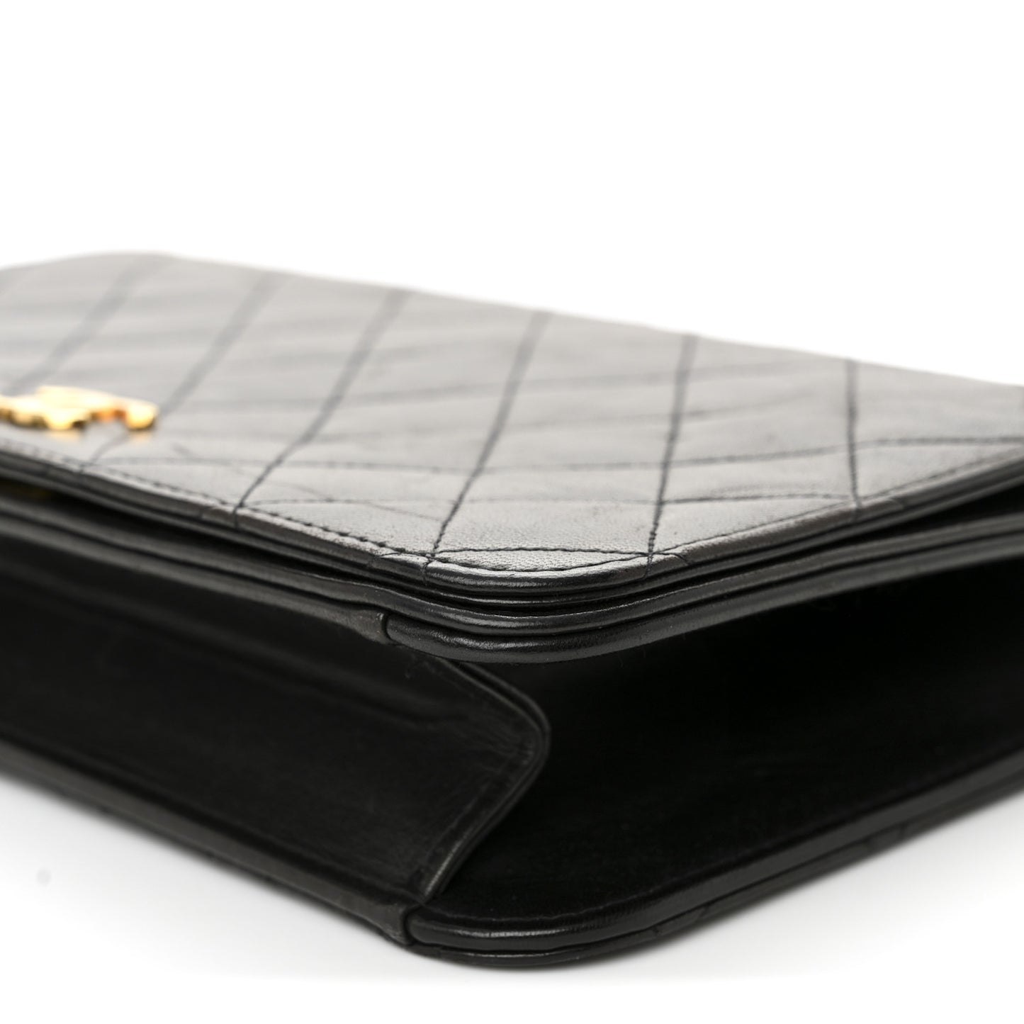 Lambskin Quilted Small Single Flap Bag Black
