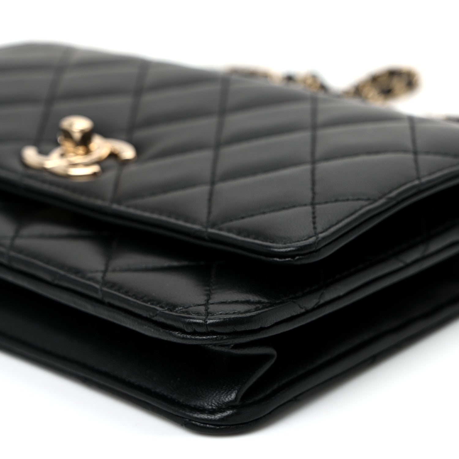 Chanel Lambskin Quilted Trendy CC Wallet On Chain WOC Black 10 of 10