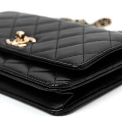 Chanel Lambskin Quilted Trendy CC Wallet On Chain WOC Black 10 of 10