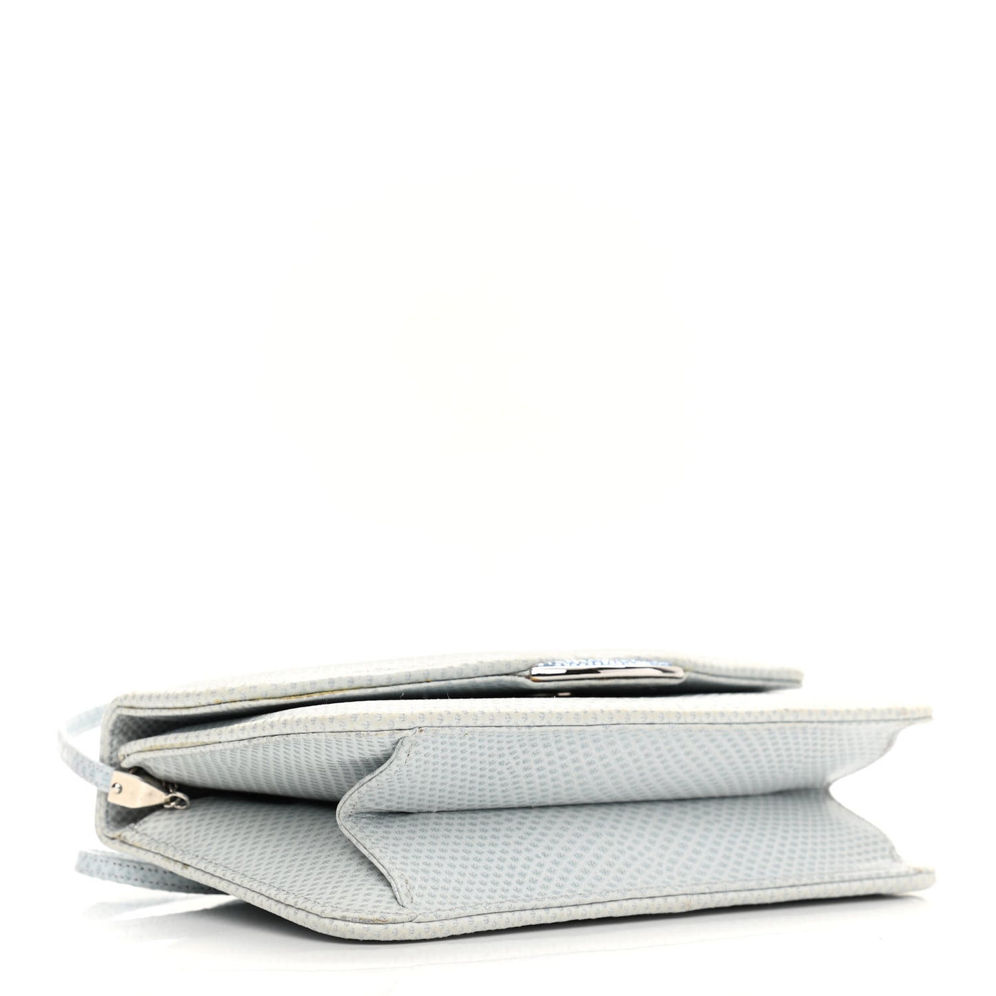 Crystal Lizard Embossed Evening Bag Light Blue