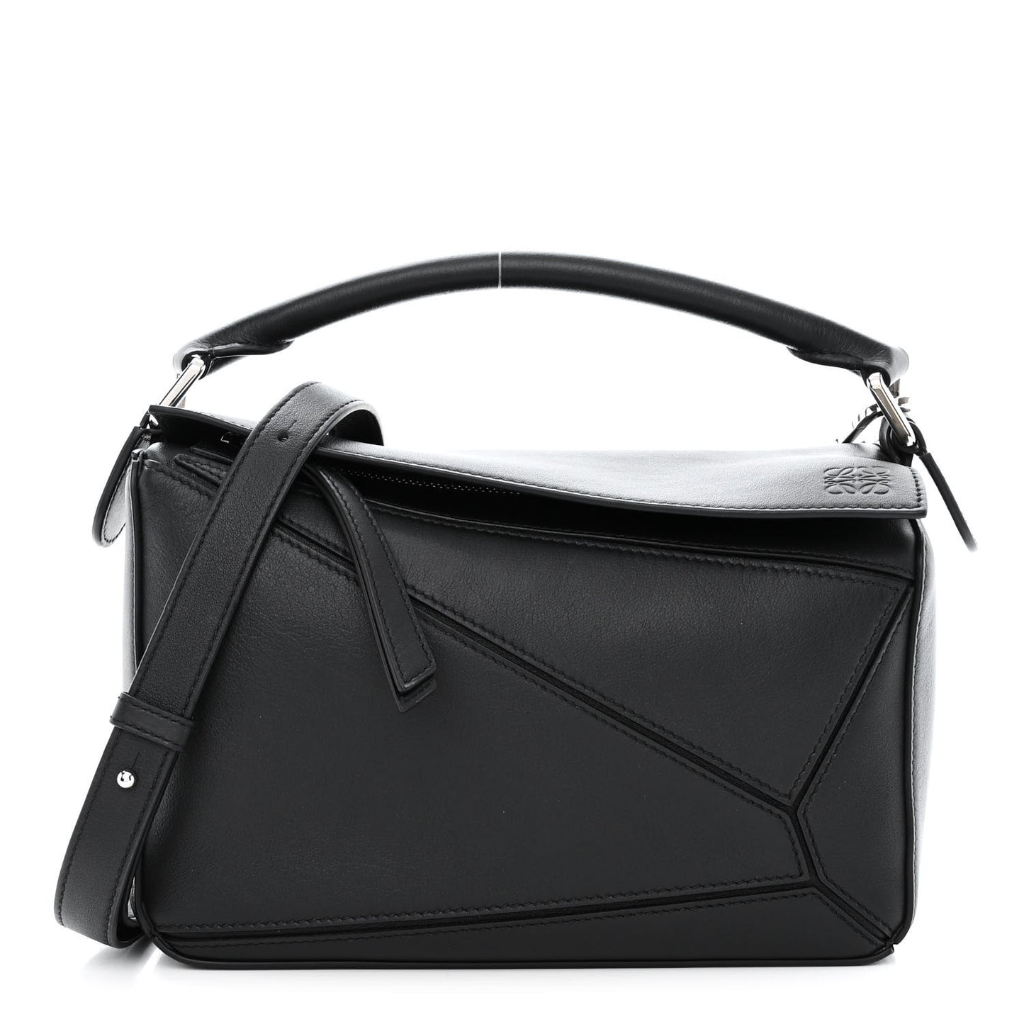 Calfskin Small Puzzle Bag Black