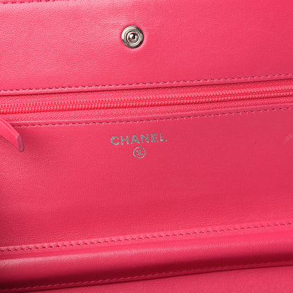 Chanel Lambskin Quilted Wallet On Chain WOC Pink 5 of 12