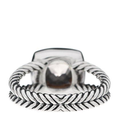 David Yurman Sterling Silver Diamond Morganite 7mm Petite Albion Ring 52 6 4 of 5