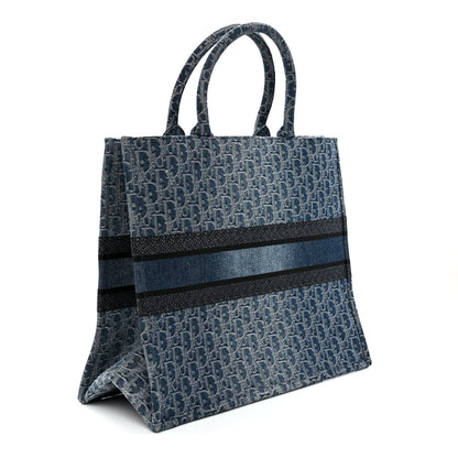 Christian Dior Oblique Denim Large Book Tote Blue 3 of 11