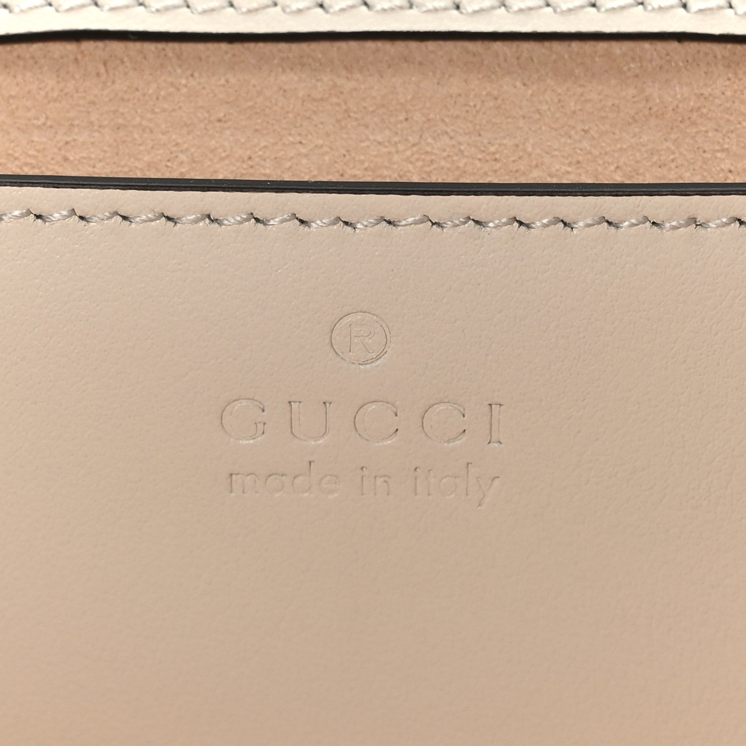 Gucci Calfskin Matelasse Aria Mini GG Marmont Shoulder Bag Mystic White 6 of 9