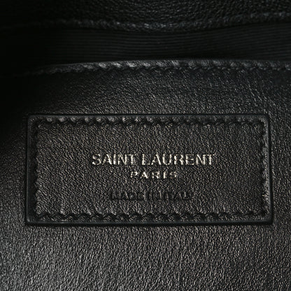Saint Laurent Sheepskin Matelasse Chevron Monogram Medium College Bag Black 6 of 10