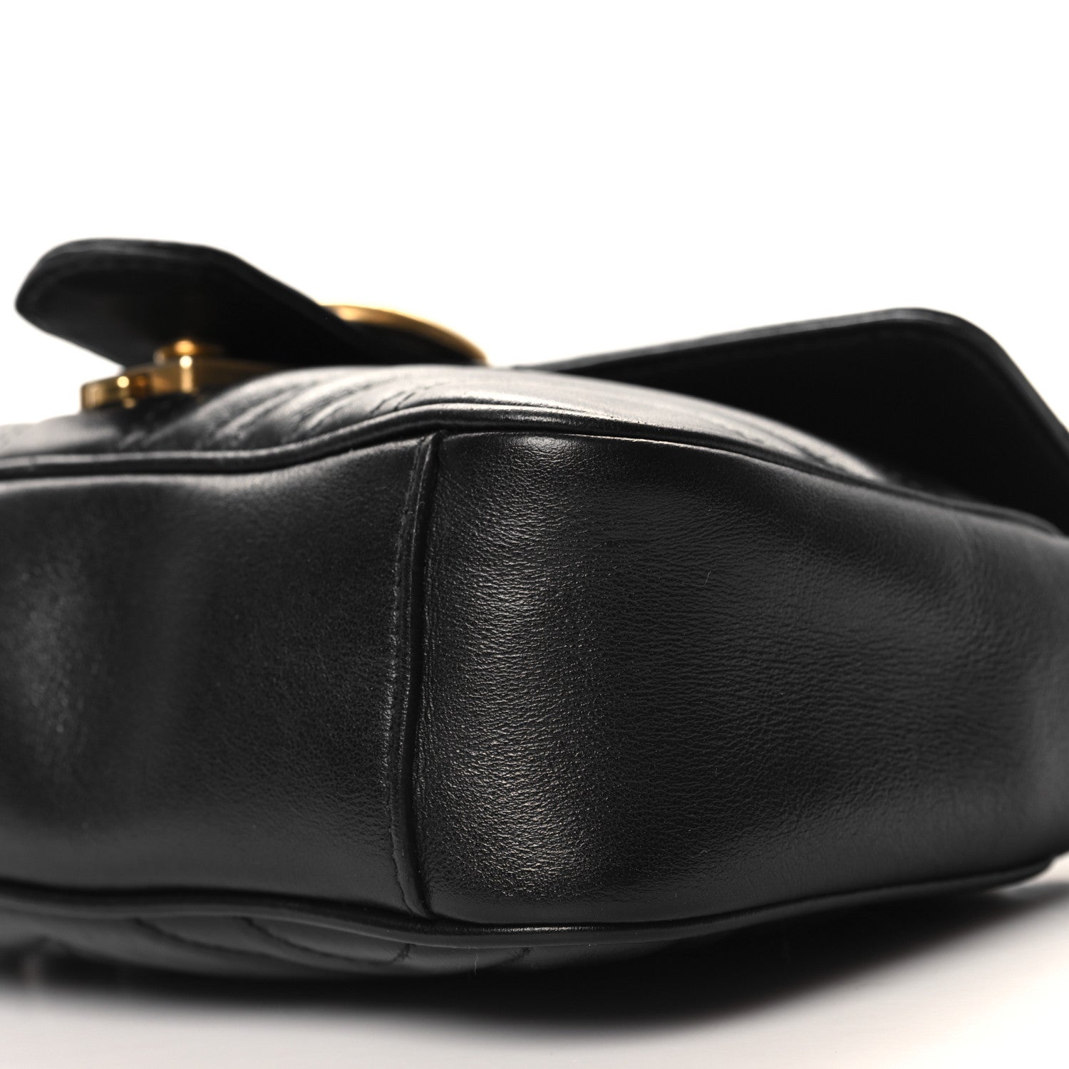 Gucci Calfskin Matelasse Mini GG Marmont Shoulder Bag Black 10 of 12