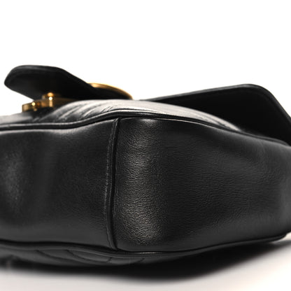Gucci Calfskin Matelasse Mini GG Marmont Shoulder Bag Black 10 of 12