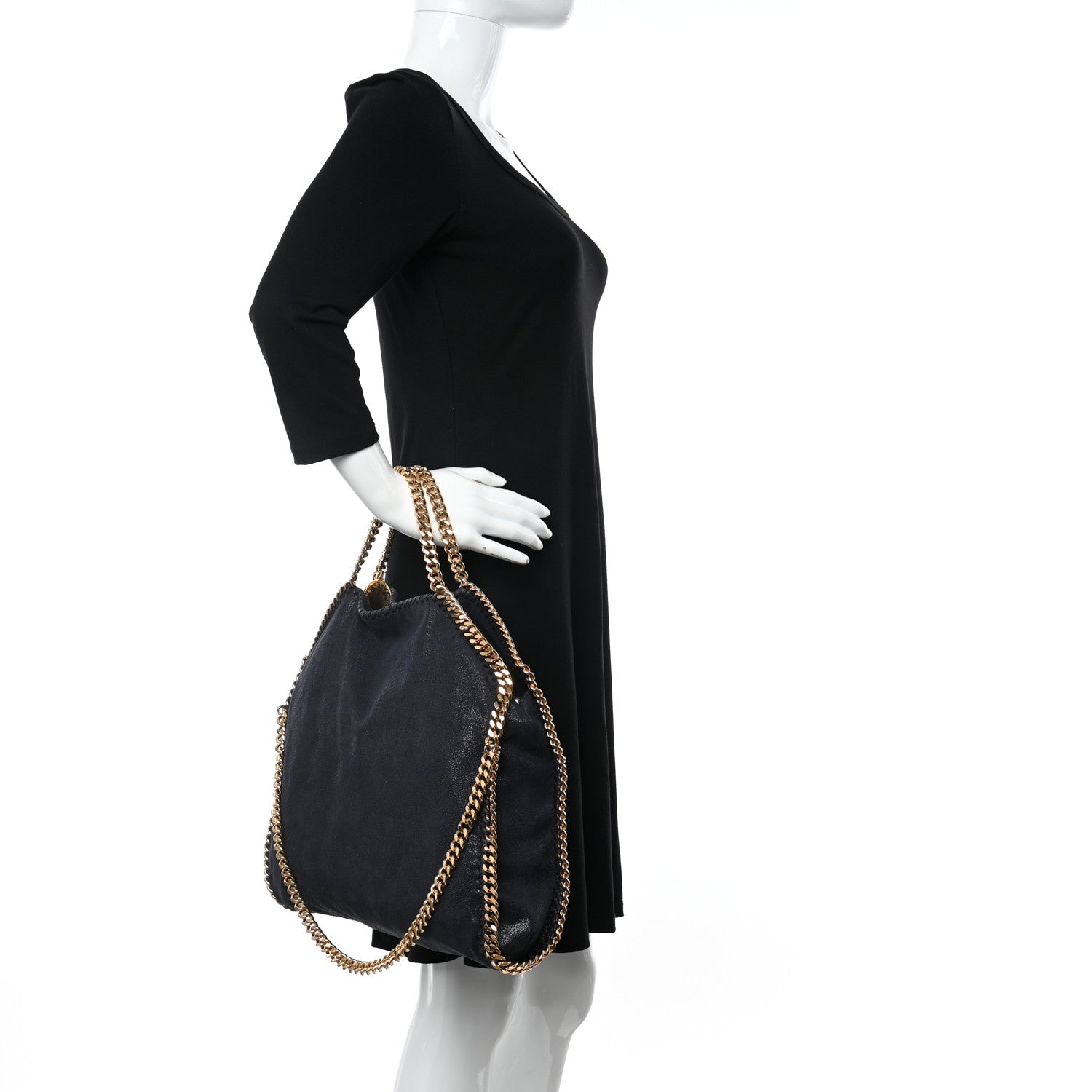 Stella McCartney Shaggy Deer Falabella Fold Over Tote Navy 2 of 12
