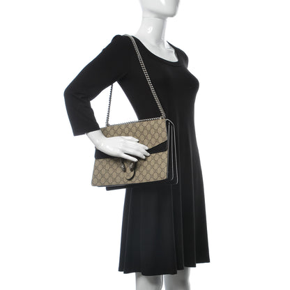 Gucci GG Supreme Monogram Medium Dionysus Shoulder Bag Black 2 of 9