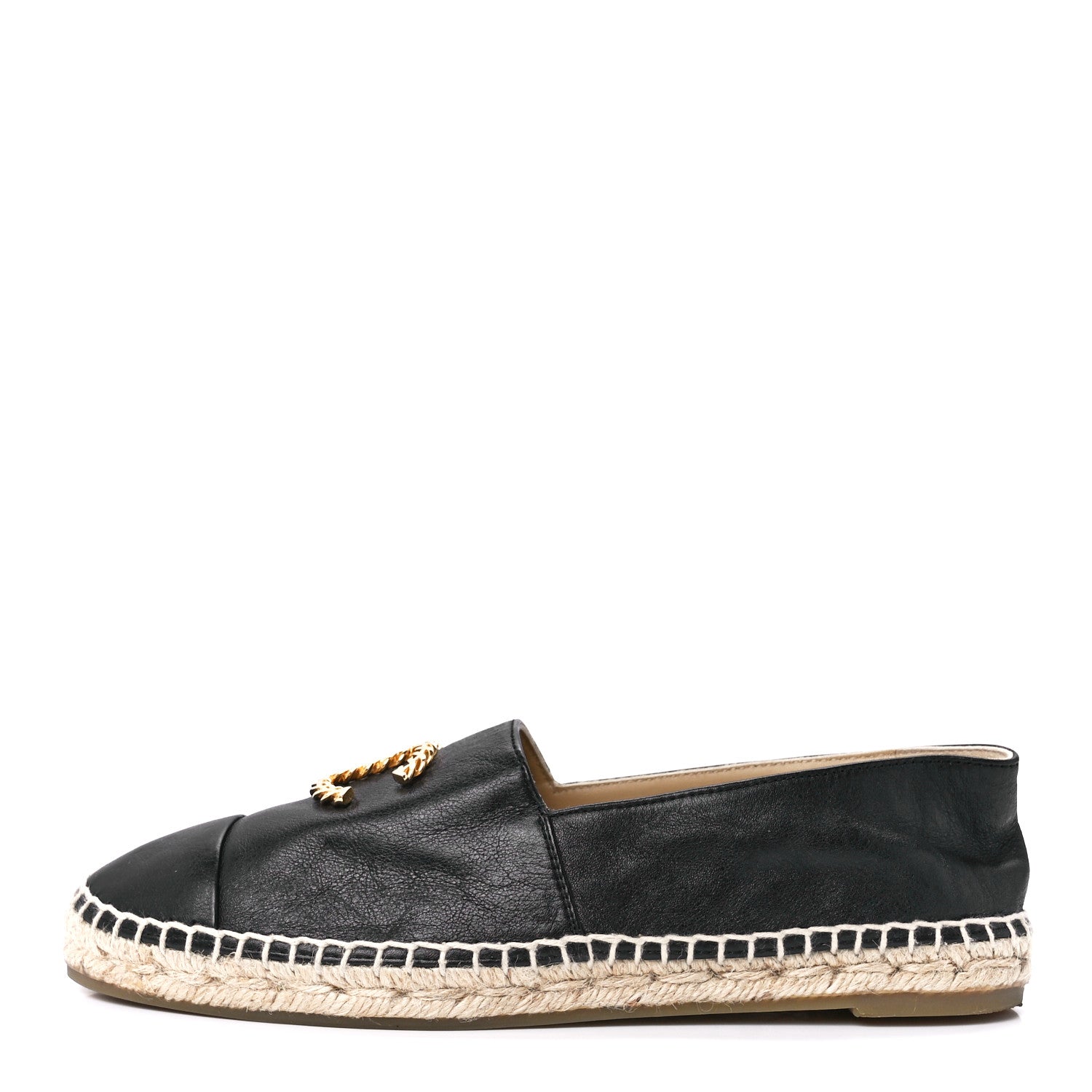 Chanel Calfskin Chain CC Espadrilles 39 Black 1 of 10
