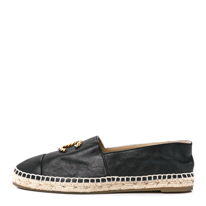 Chanel Calfskin Chain CC Espadrilles 39 Black 1 of 10