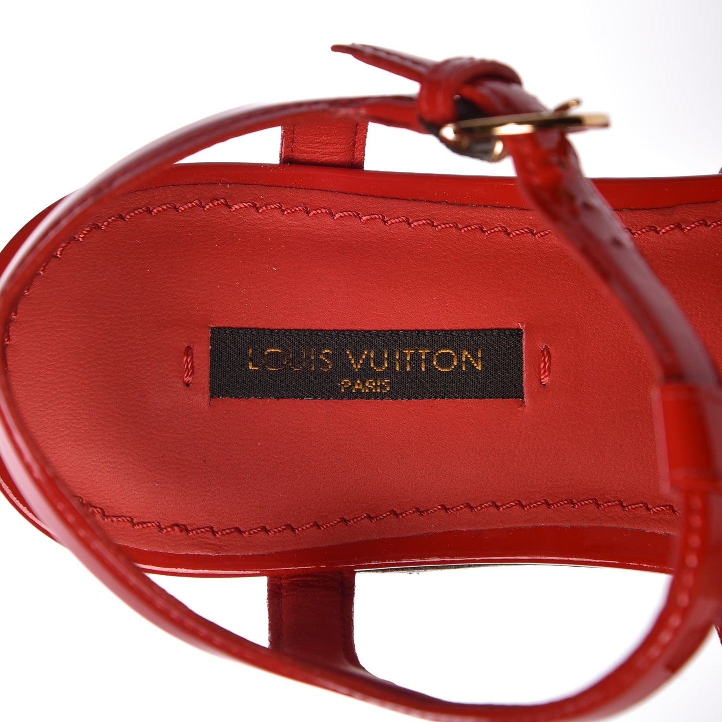 Patent Paradiso Flat Sandals 37 Rouge