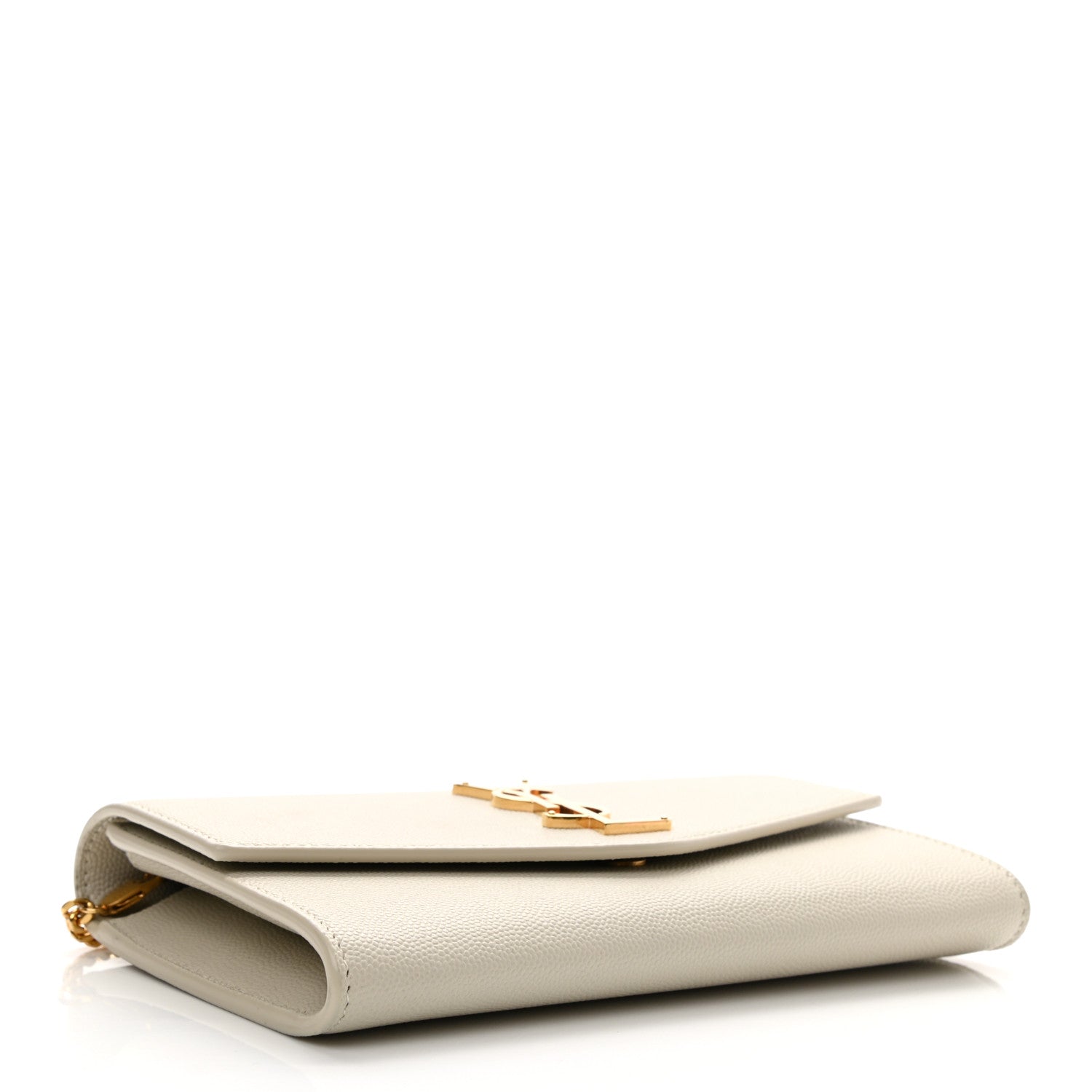 Saint Laurent Grain De Poudre Monogram Uptown Chain Wallet Crema Soft 5 of 11