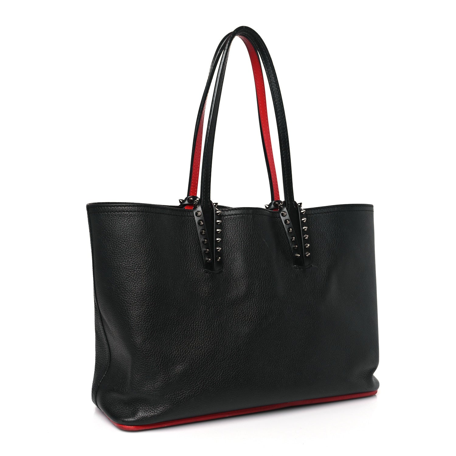 Christian Louboutin Calfskin Spikes East West Cabata Tote Black 4 of 12