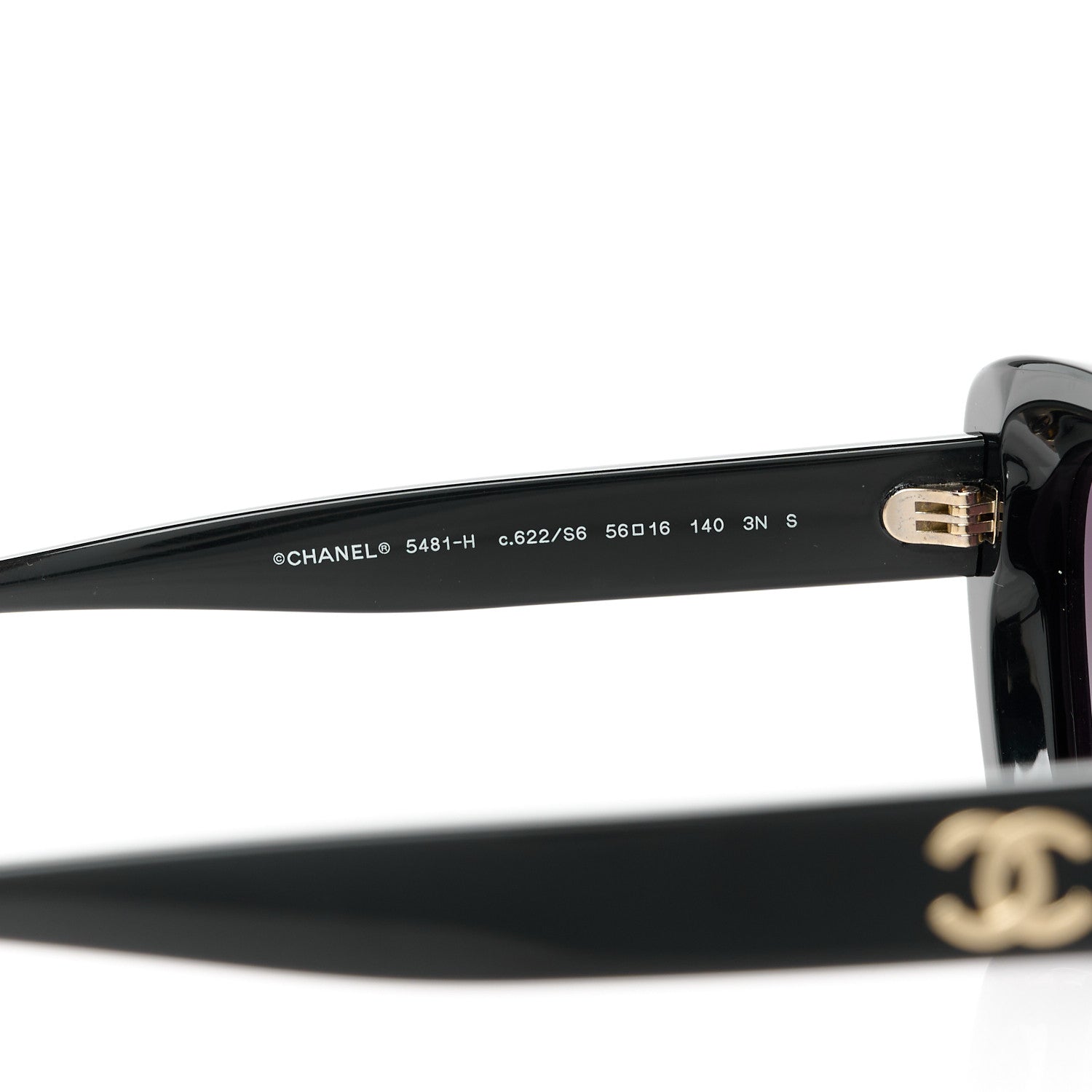 Chanel Acetate Pearl Cat Eye CC Sunglasses 5481-H Black 5 of 8
