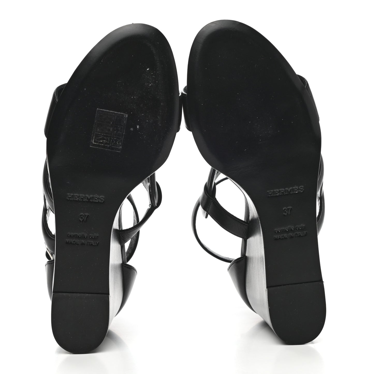Nappa Brisbane Wedge Sandals 37 Black