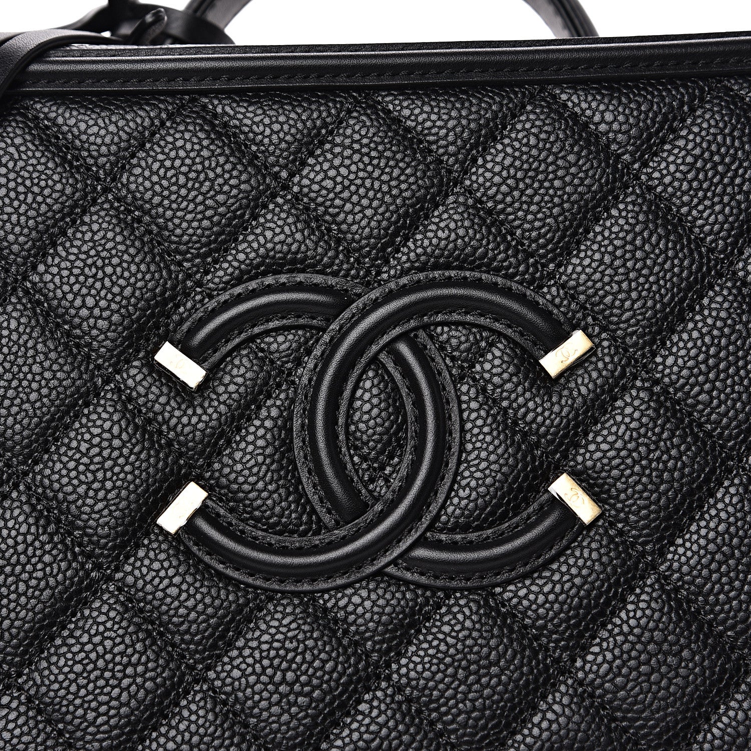 Chanel Caviar Quilted Medium CC Filigree Vanity Case Black 7 of 10