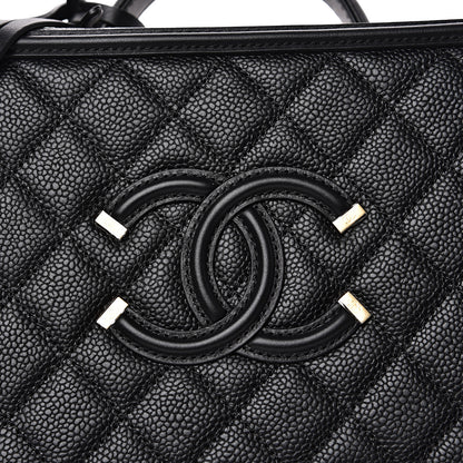 Chanel Caviar Quilted Medium CC Filigree Vanity Case Black 7 of 10