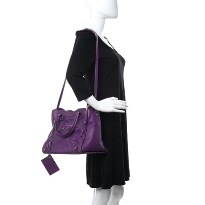 Balenciaga Agneau Classic Silver Hardware Riva Velo Purple 2 of 14