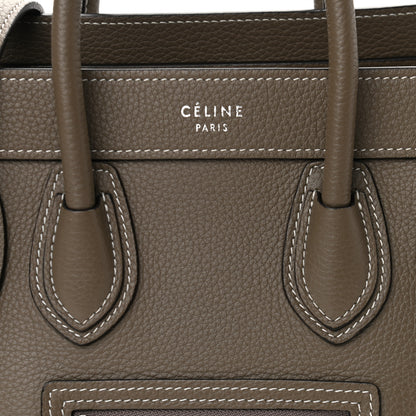 Celine Drummed Calfskin Nano Luggage Souris 8 of 12