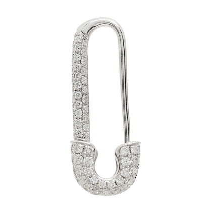 Anita Ko 18K White Gold Diamond Mini Safety Pin Earring 1 of 4