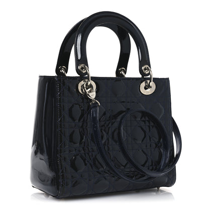 Christian Dior Patent Cannage Medium Lady Dior Navy Blue 3 of 13