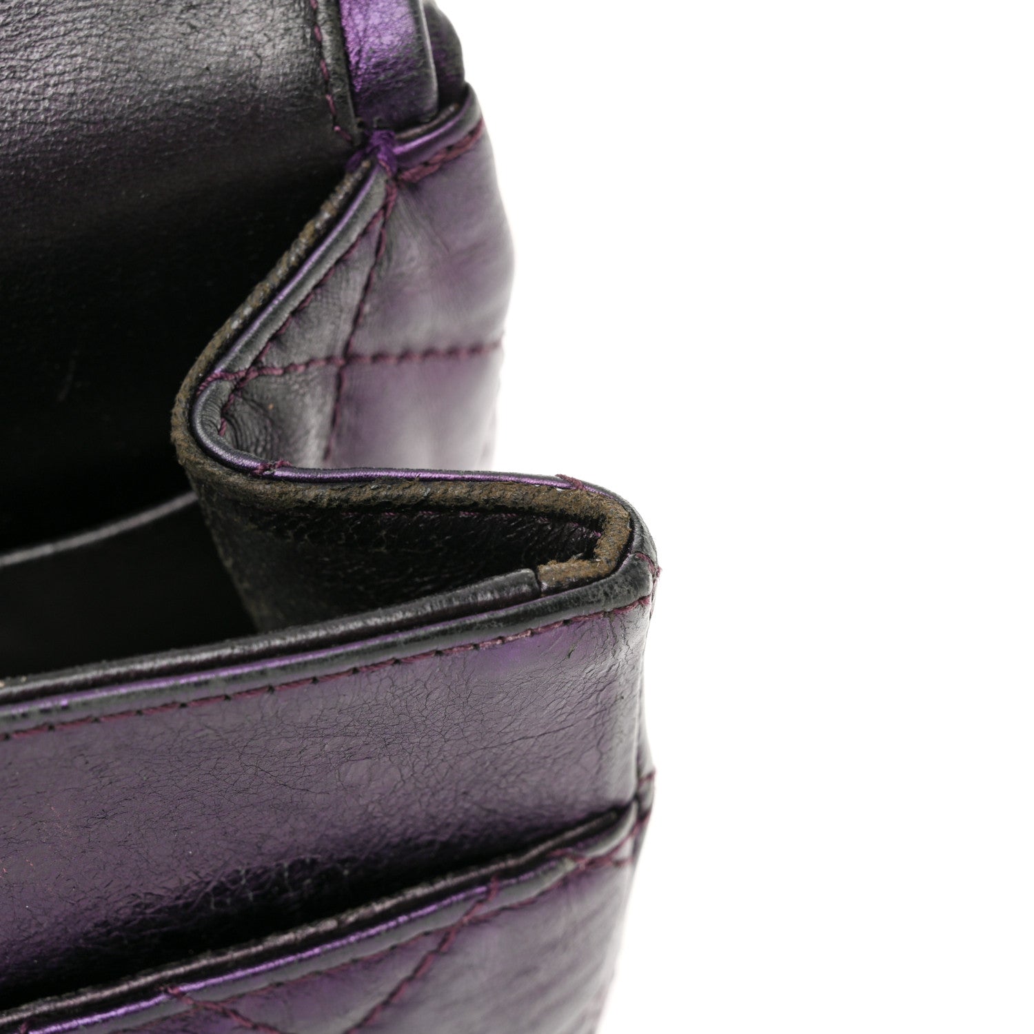 Chanel Metallic Aged Calfskin Quilted 2.55 Reissue 227 Flap Purple 20 of 23