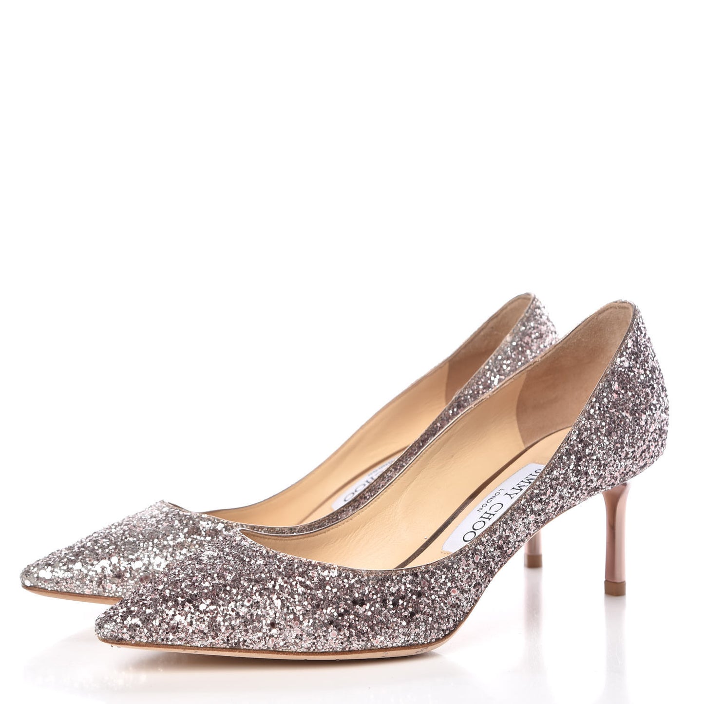 Glitter Pointy Toe Romy 85 Pumps 36.5 Pink