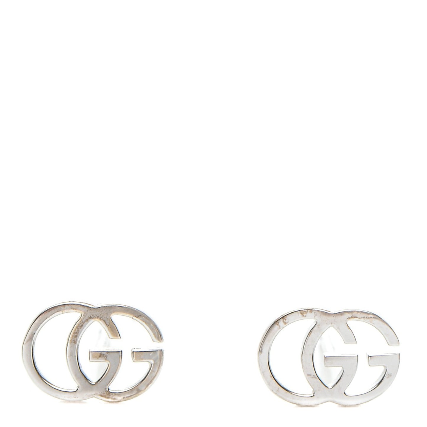 18K White Gold GG Tissue Stud Earrings