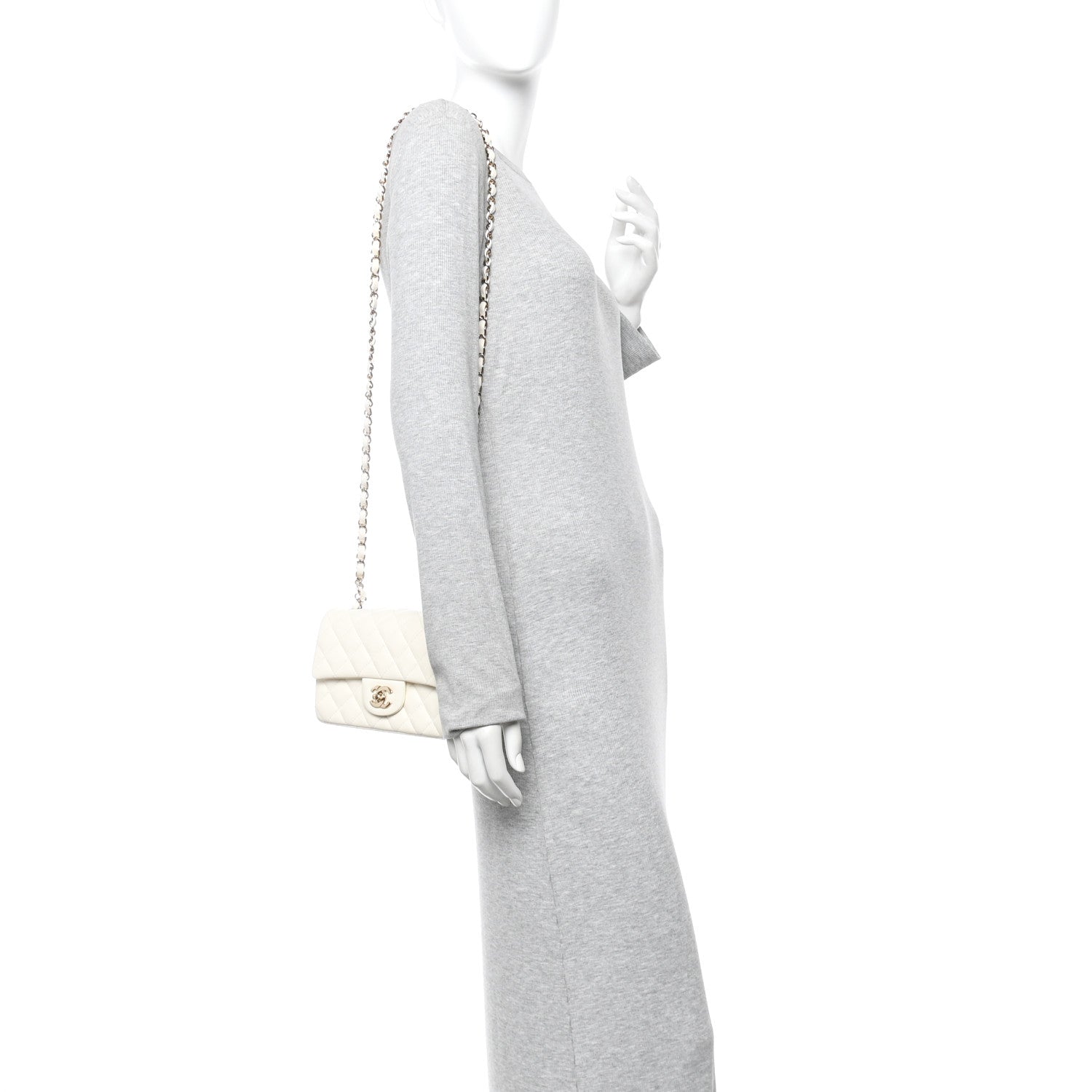 Chanel Lambskin Quilted Mini Rectangular Flap White 2 of 11