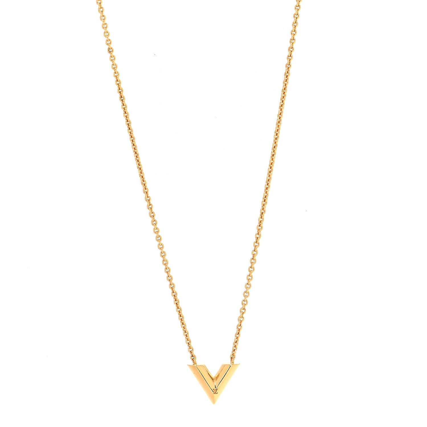 Louis Vuitton Brass Essential V Necklace Gold 1 of 6