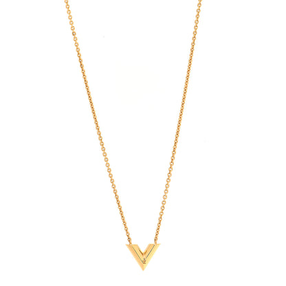Louis Vuitton Brass Essential V Necklace Gold 1 of 6