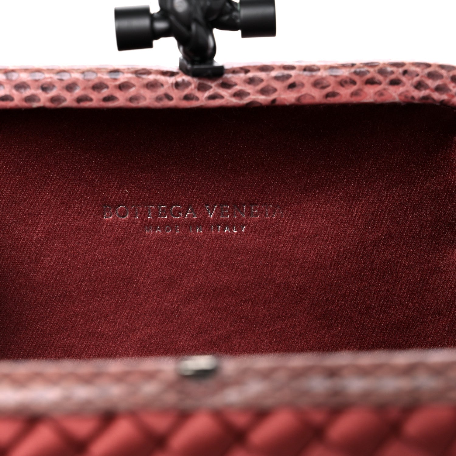 Bottega Veneta Satin Intreccio Impero Ayers Knot Clutch Red 6 of 10