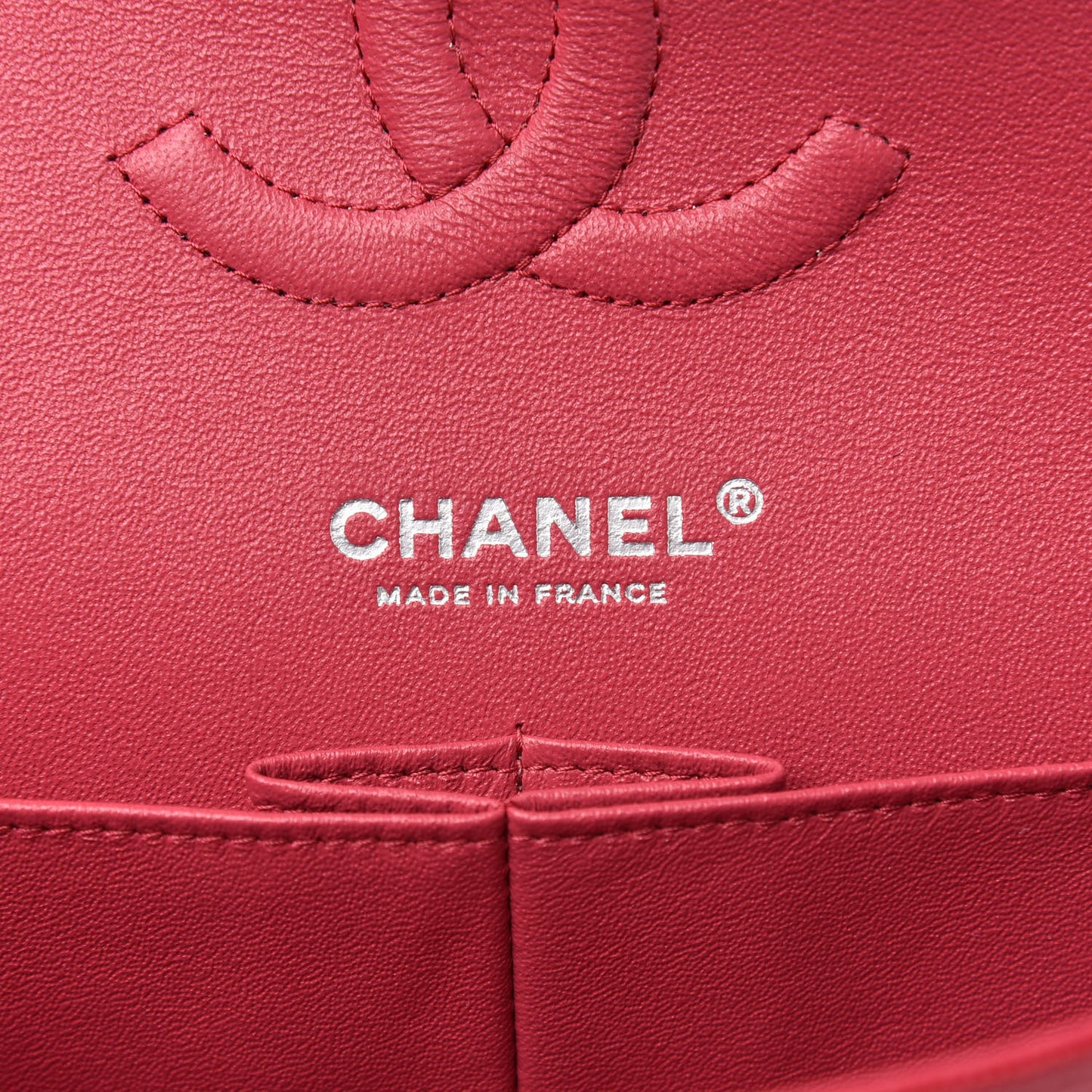 Caviar Quilted Medium Double Flap Red
