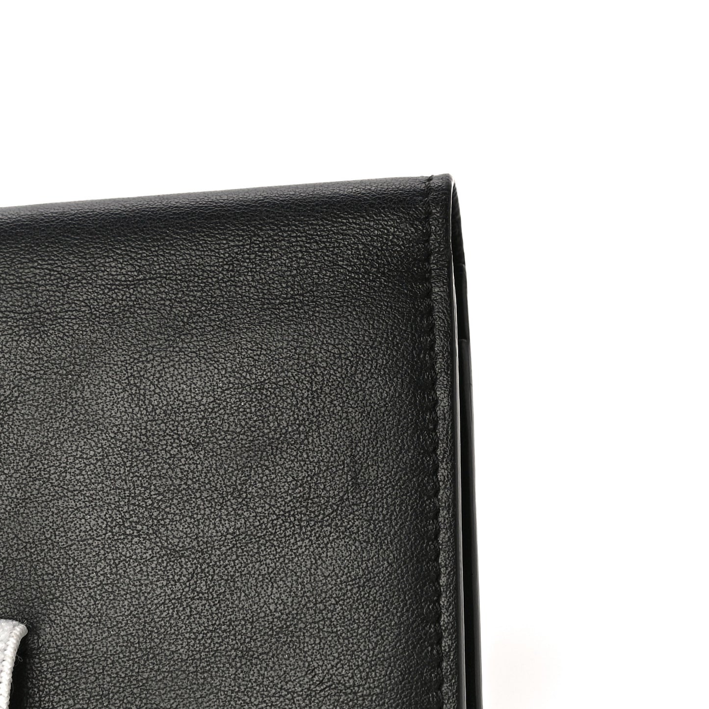 Calfskin Elastic Panel Card Case Black