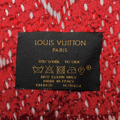Louis Vuitton Wool Silk Logomania Mix Scarf Coquelicot 3 of 3