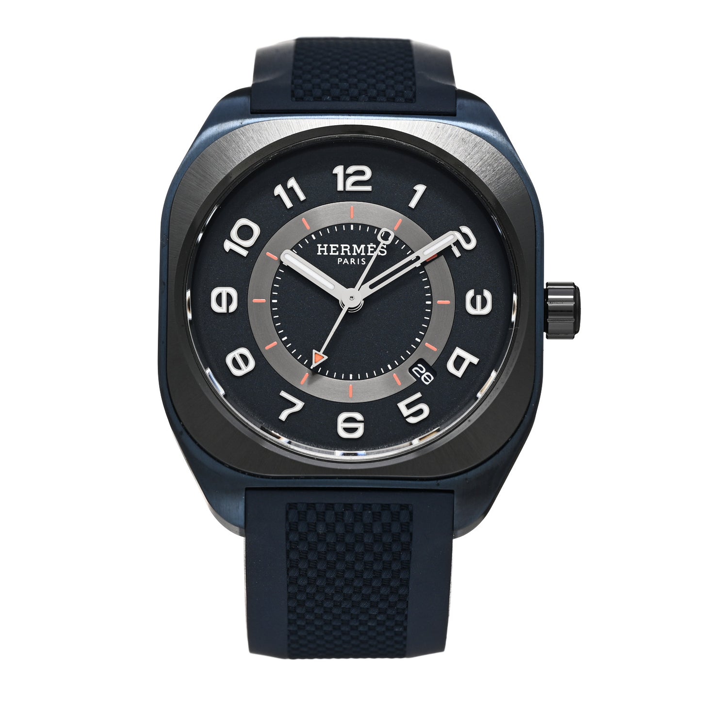 PVD Titanium Rubber 39mm H08 Automatic Watch Bleu Abysse