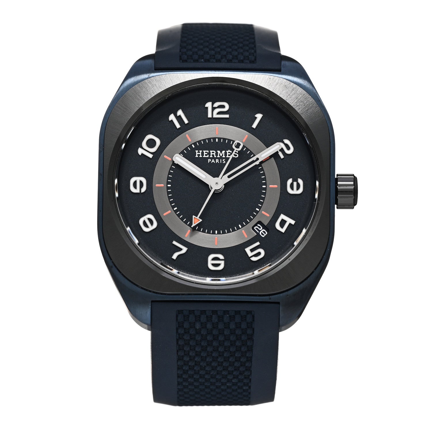 Hermes PVD Titanium Rubber 39mm H08 Automatic Watch Bleu Abysse 1 of 5