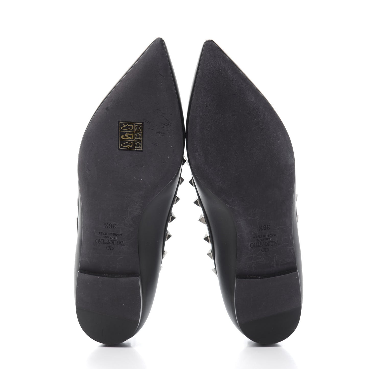 Nappa Rockstud Ballerina Flats 36.5 Black